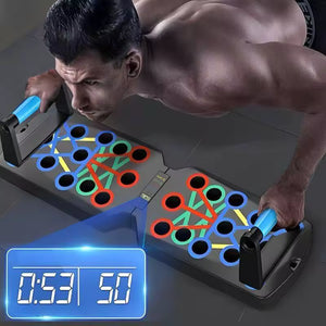 Foldable digital push up board with non slip base